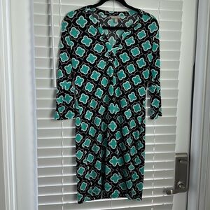 Banana Republic Tiffany Blue And Black Dress
